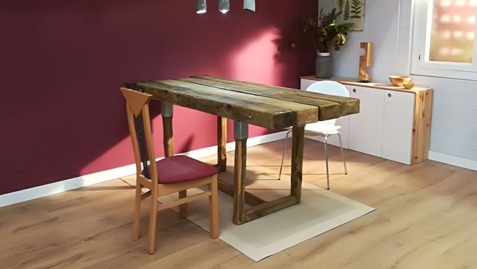 Cómo hacer una mesa de comedor con traviesas de madera paso 13 Cómo hacer una mesa de comedor con traviesas de madera paso 13