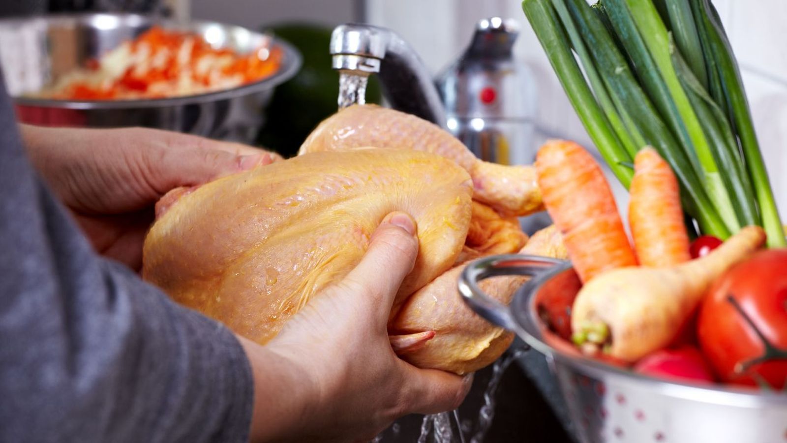 Limpiar el agua con pollo