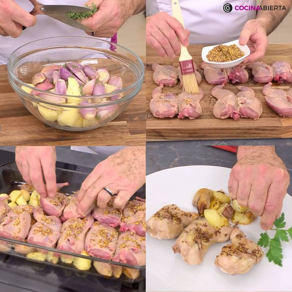 codornices al horno con patatas receta pasos
