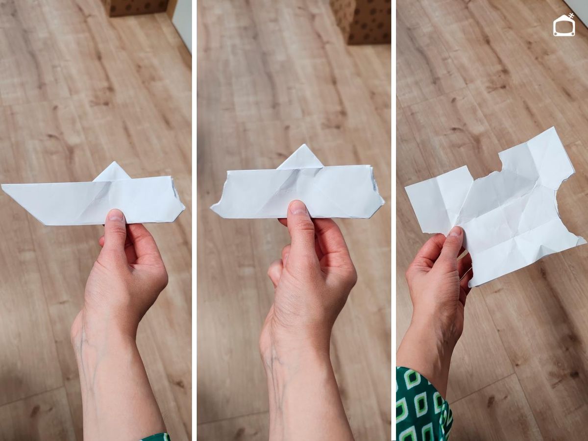 Juego 'La camiseta del capitán' con un barco de papel.