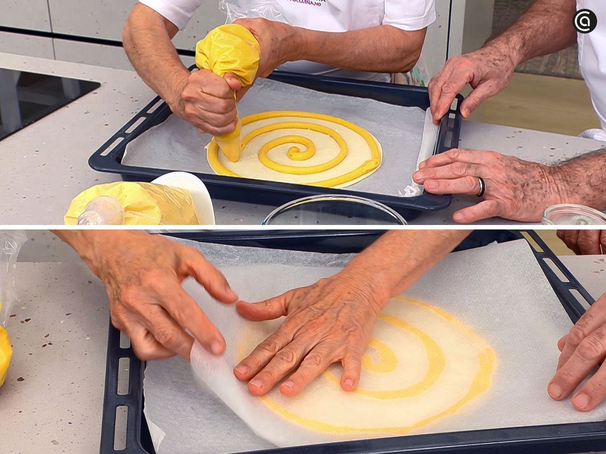 Prepara la base de hojaldre para el Saint Honoré