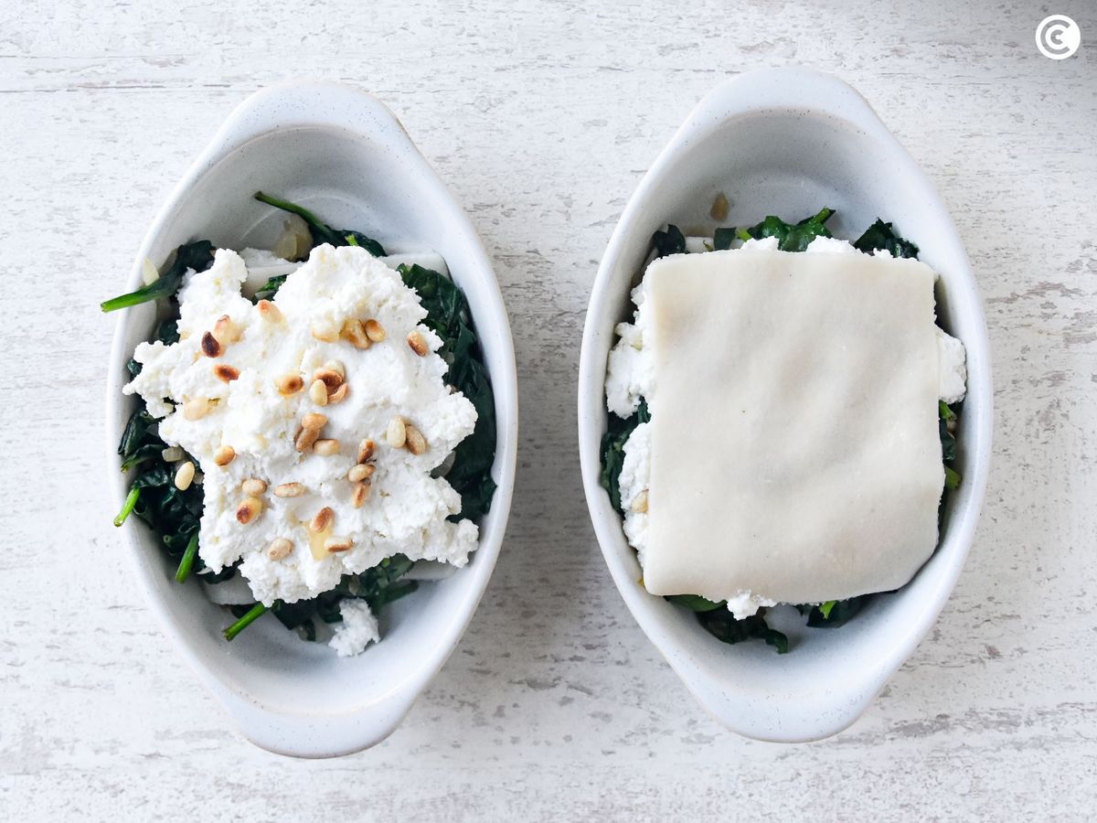 Cómo preparar la lasaña de espinacas capa a capa