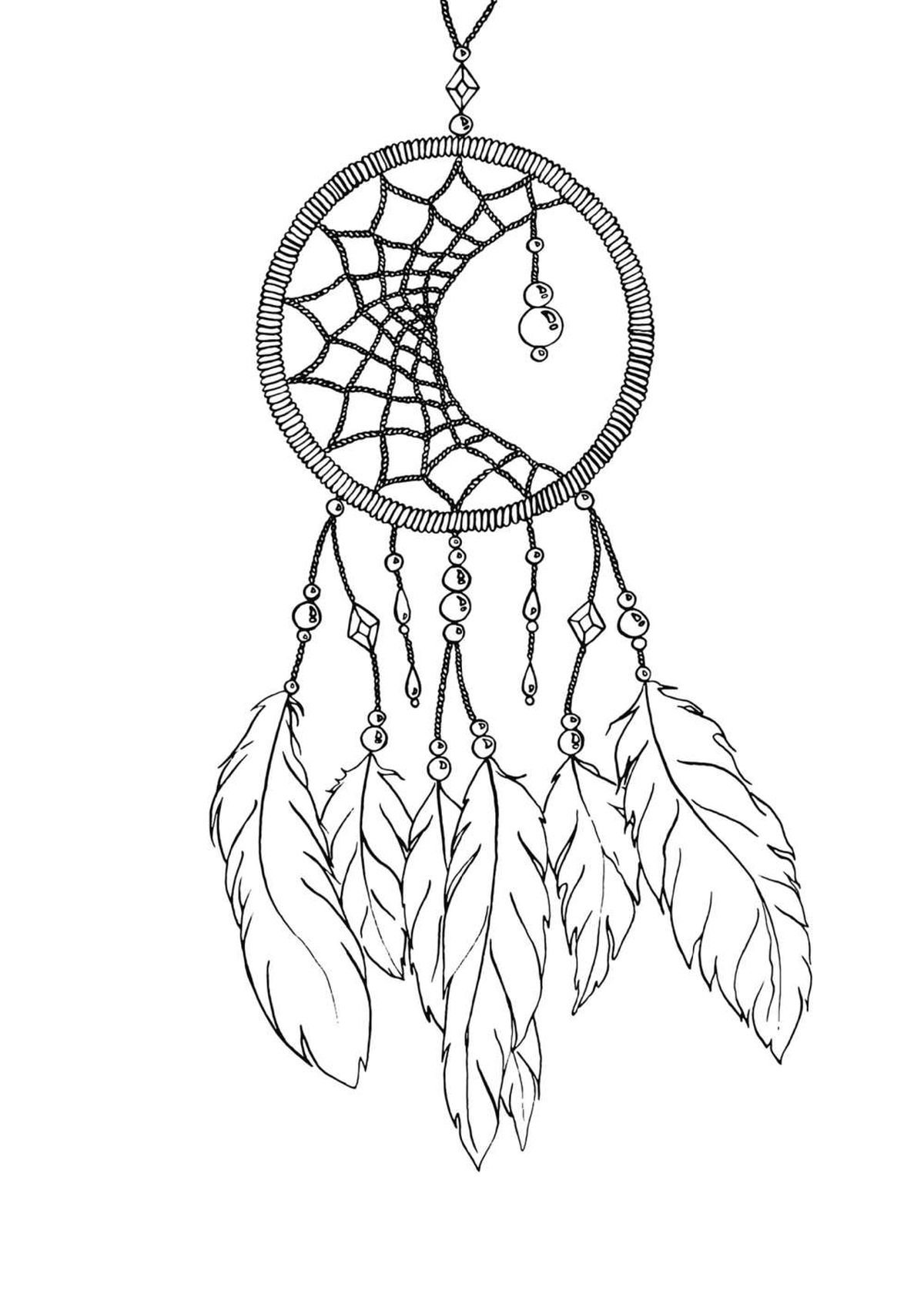 Atrapasueños para colorear modelo 4.