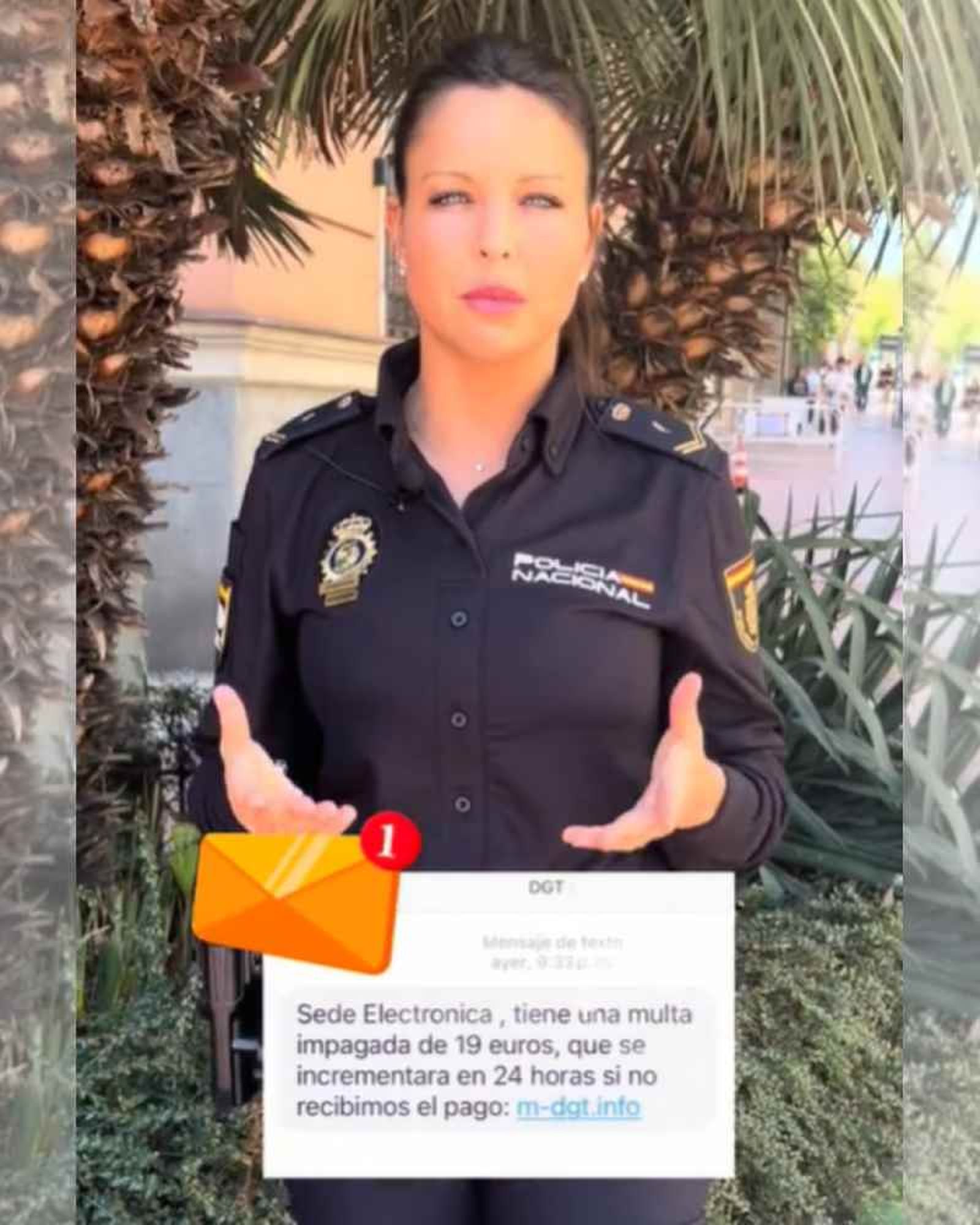 Una agente de la Policía Nacional advierte sobre la estafa de los 19 euros relacionada con la DGT Una agente de la Policía Nacional advierte sobre la estafa de los 19 euros relacionada con la DGT