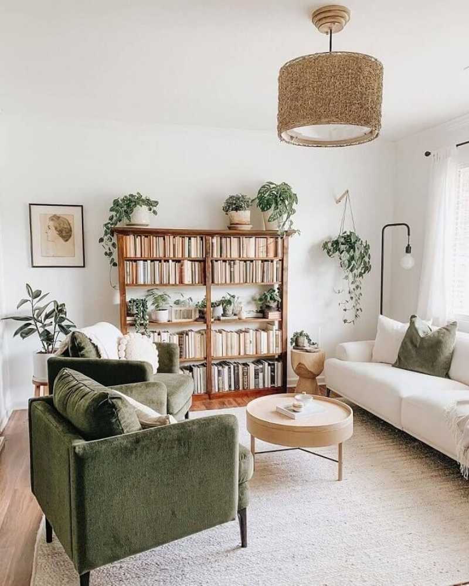 Salón moderno con butaca verde. Salón moderno con butaca verde.