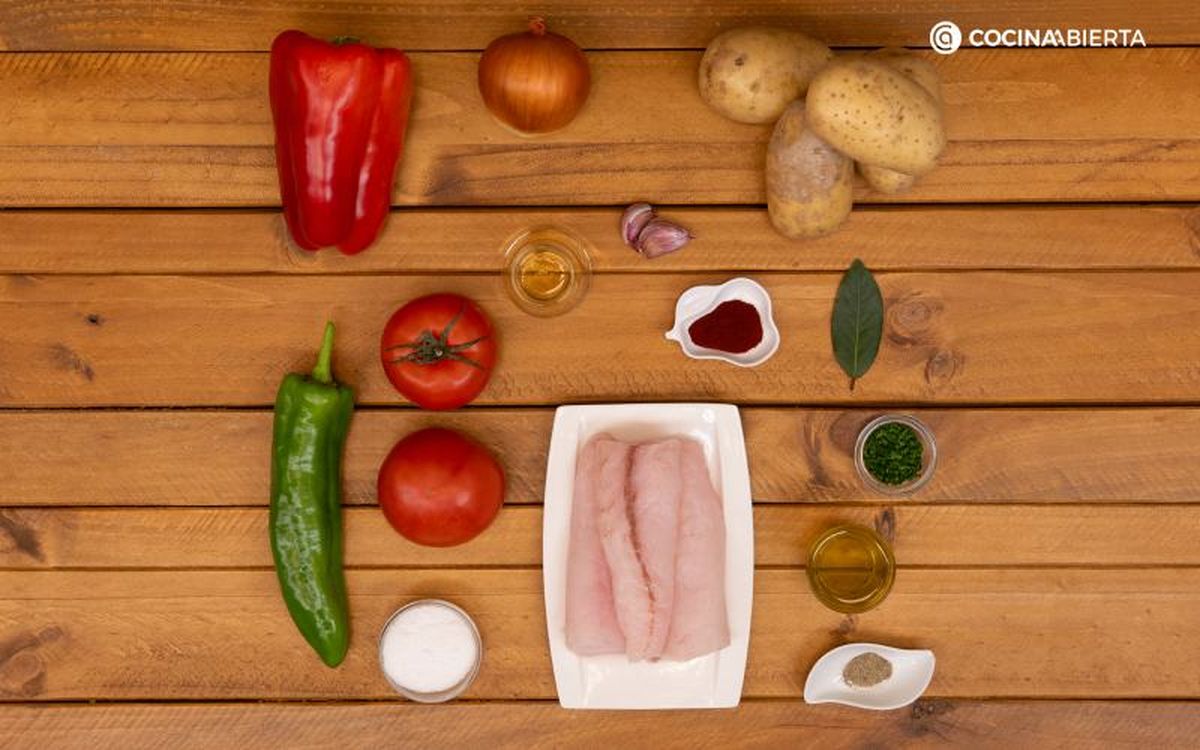 Caldereta de pescado y patatas - ingredientes