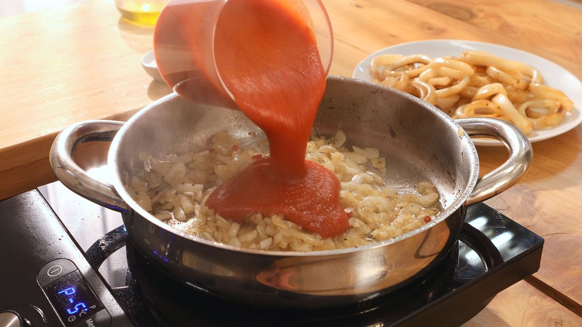 Calamares en salsa de tomate   Paso 4