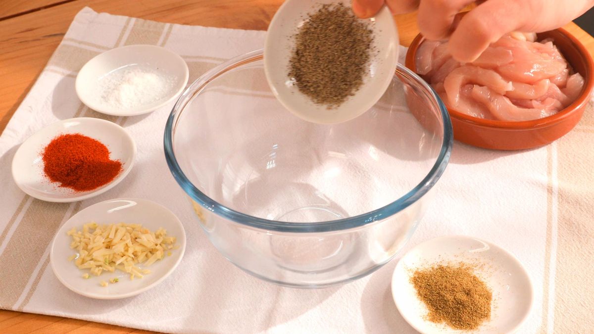 Fajitas mexicanas de pollo   Paso 1