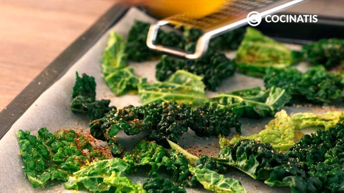 Receta de chips de kale al horno  paso 3