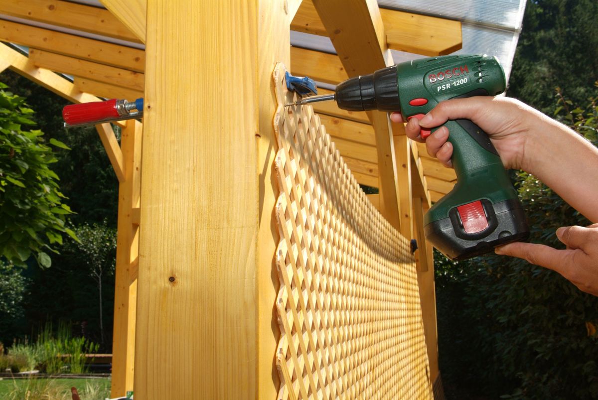 Proteger cubierta con celosías de madera paso 6