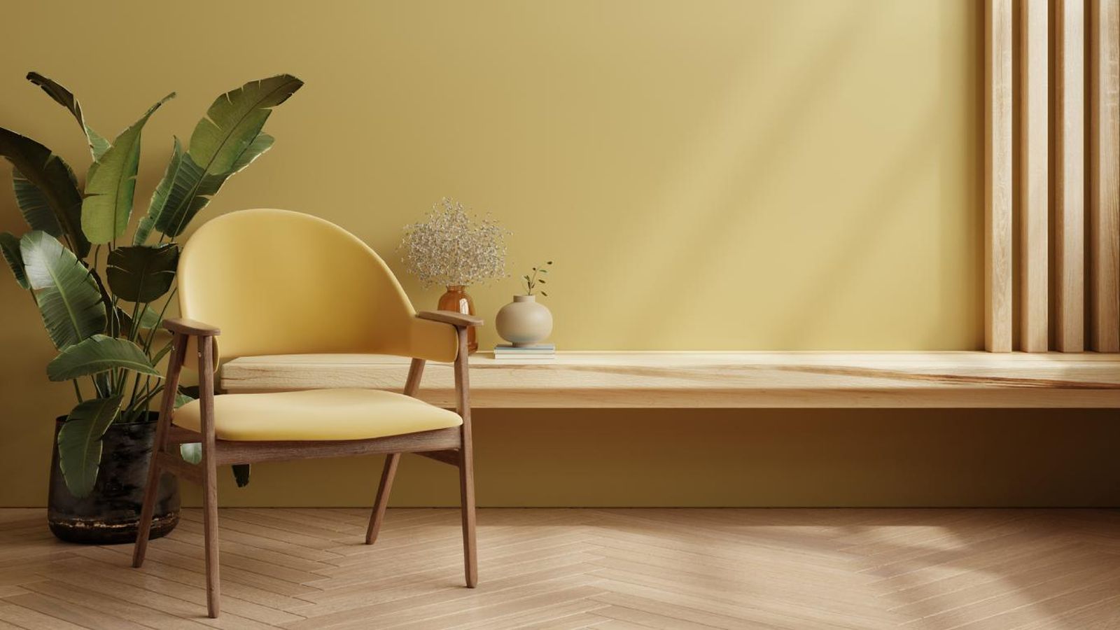 Decoración en amarillo mantequilla.