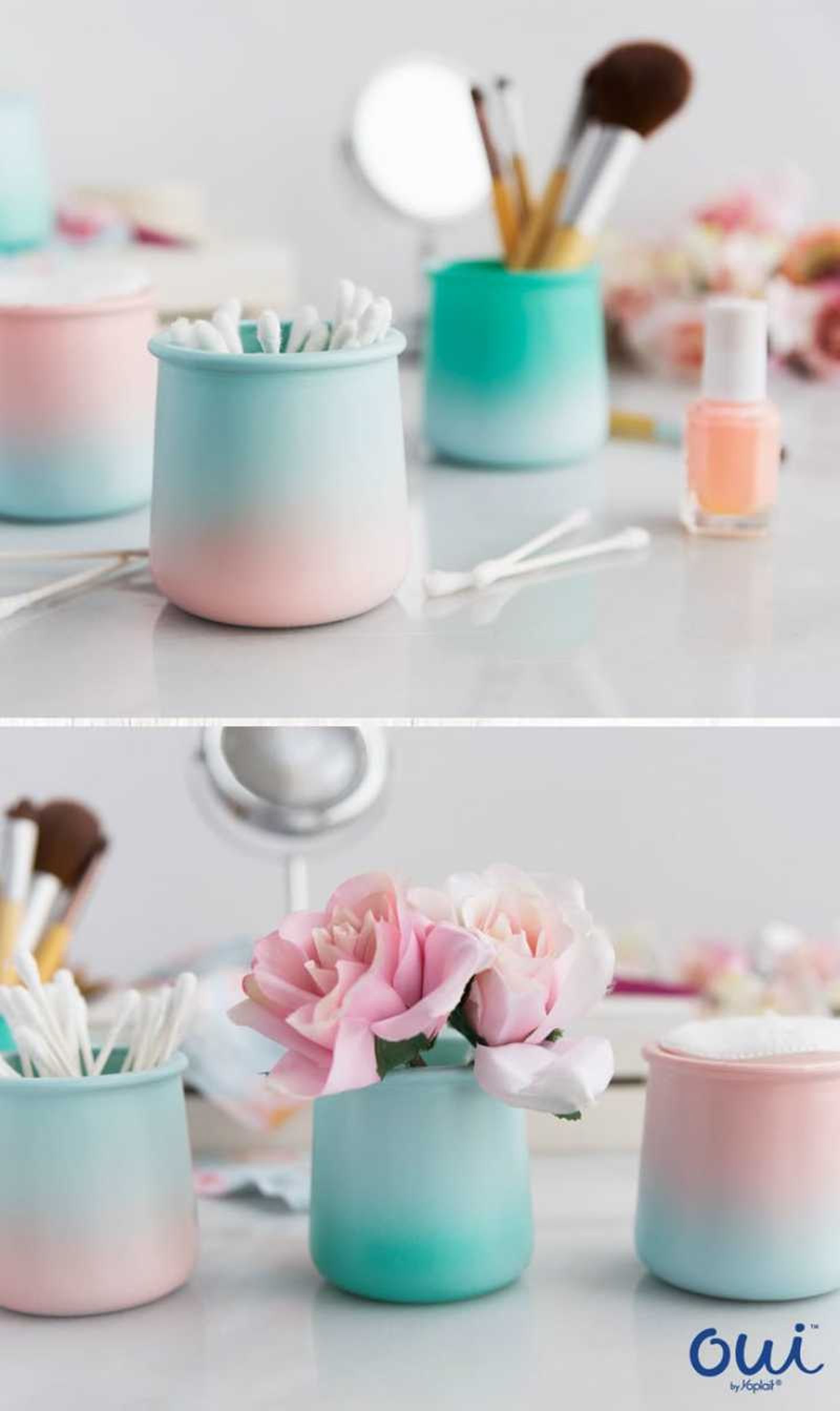 Tarros de yogur decorados.