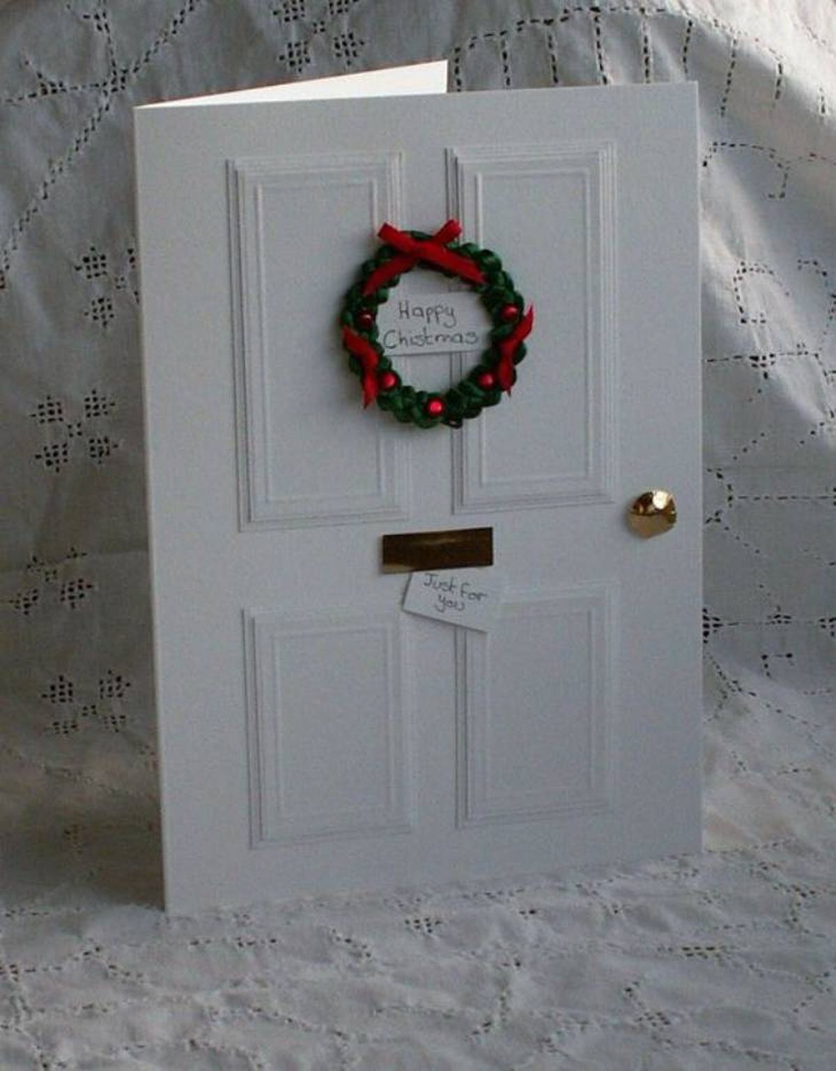 tarjeta navidad hecha a mano puerta pinterest