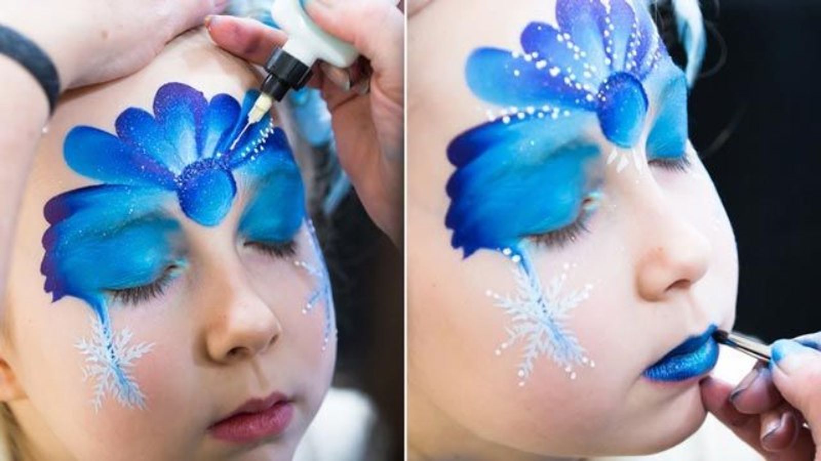 Maquillaje facial àra niñas en tonos azules Maquillaje facial àra niñas en tonos azules