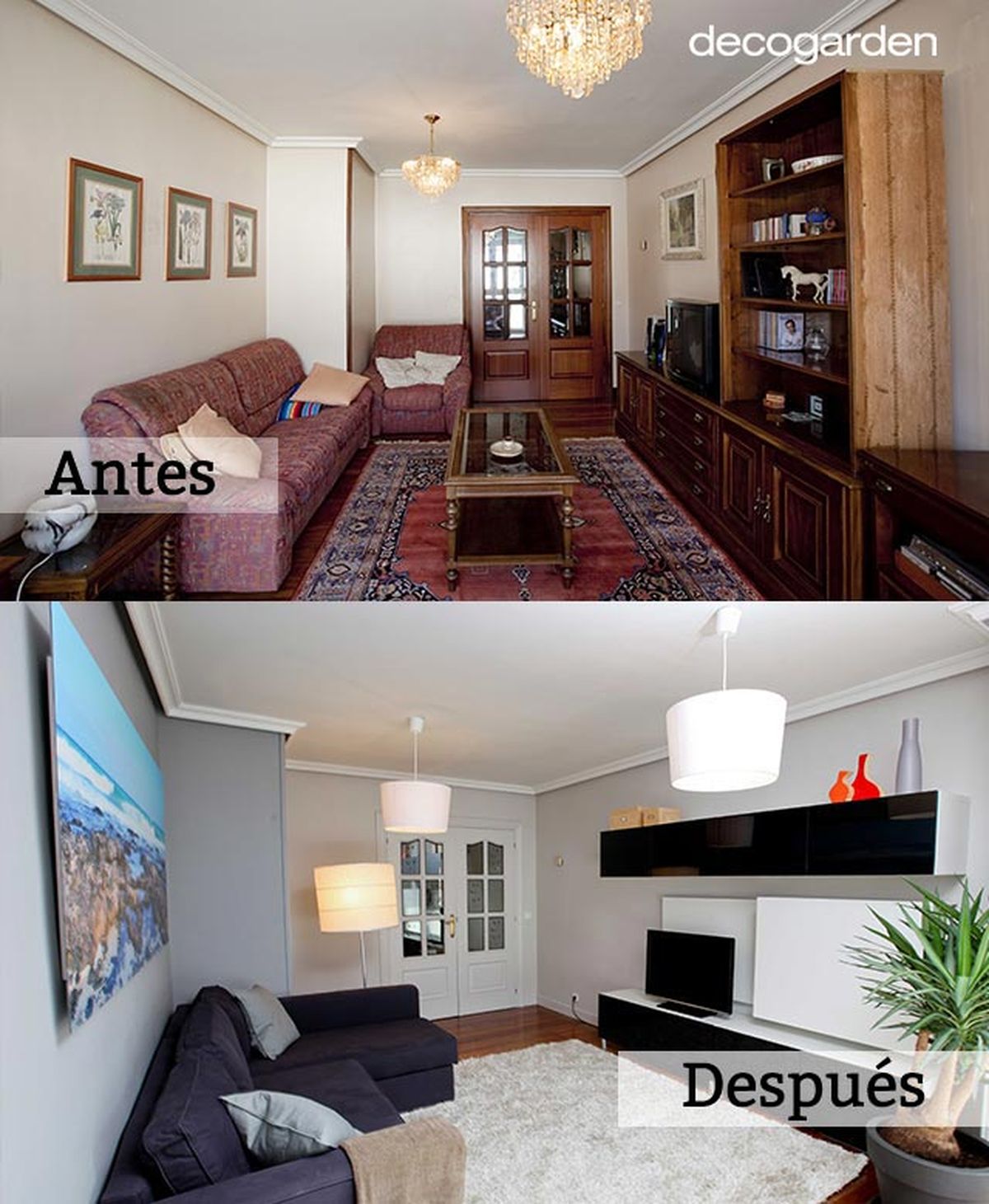 deco 322 renovar el salon blanco y negro antes y despues