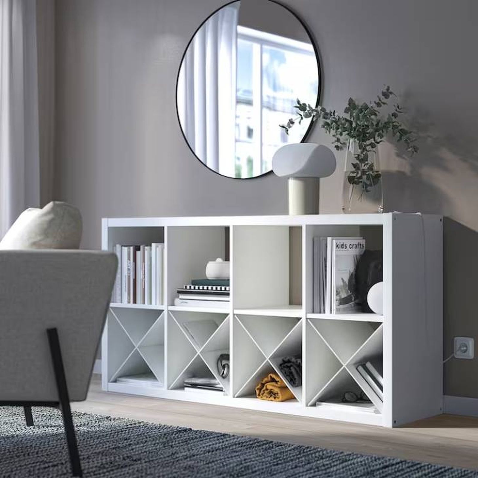 estanteria kallax con accesorios