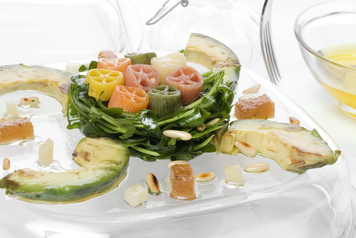 ENSALADA DULCE DE PASTA Y AGUACATE