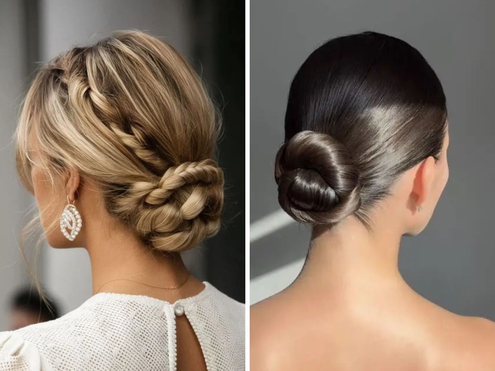 Moño trenzado y moño de bailarina / Fotos: Pinterest Moño trenzado y moño de bailarina / Fotos: Pinterest