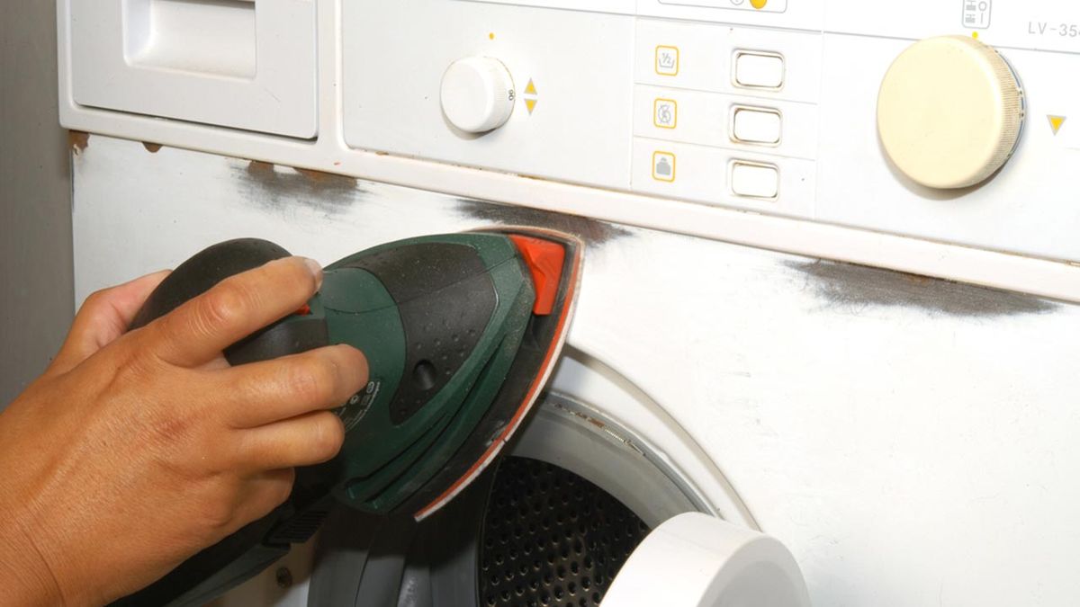 Pintar una lavadora de un color metalizado paso 1