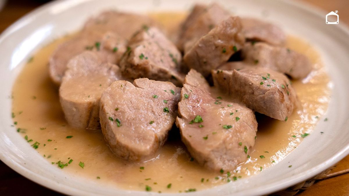 Solomillo de cerdo en salsa de manzana