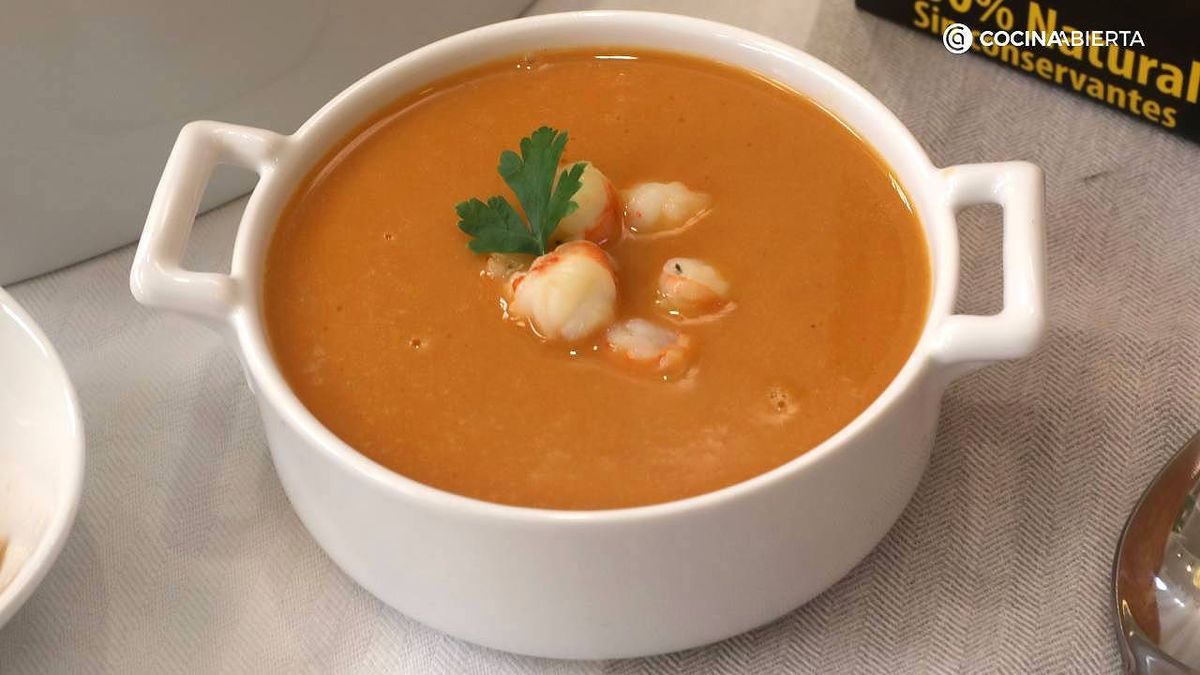 Crema de marisco con fumet de pescado de Gallina Blanca