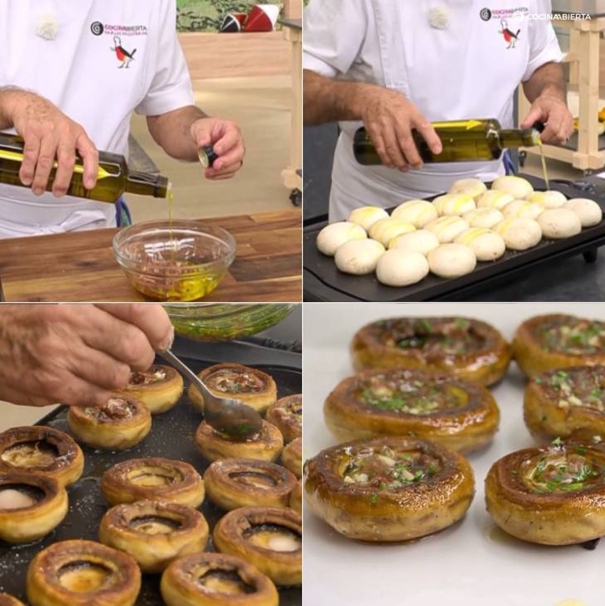 champinones con jamon receta pasos