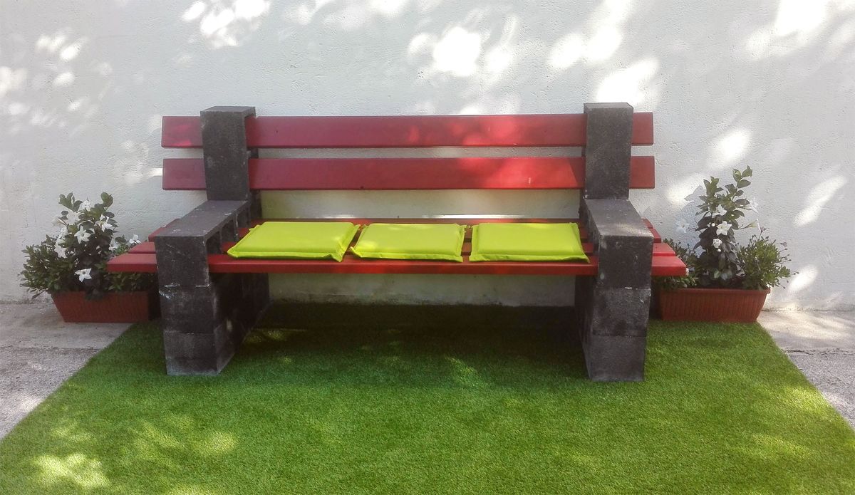 Cómo hacer un banco de hormigón y tableros de pino