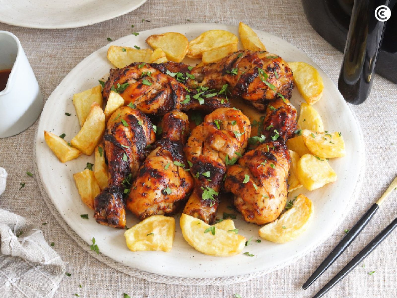 Muslos de pollo en freidora de aire