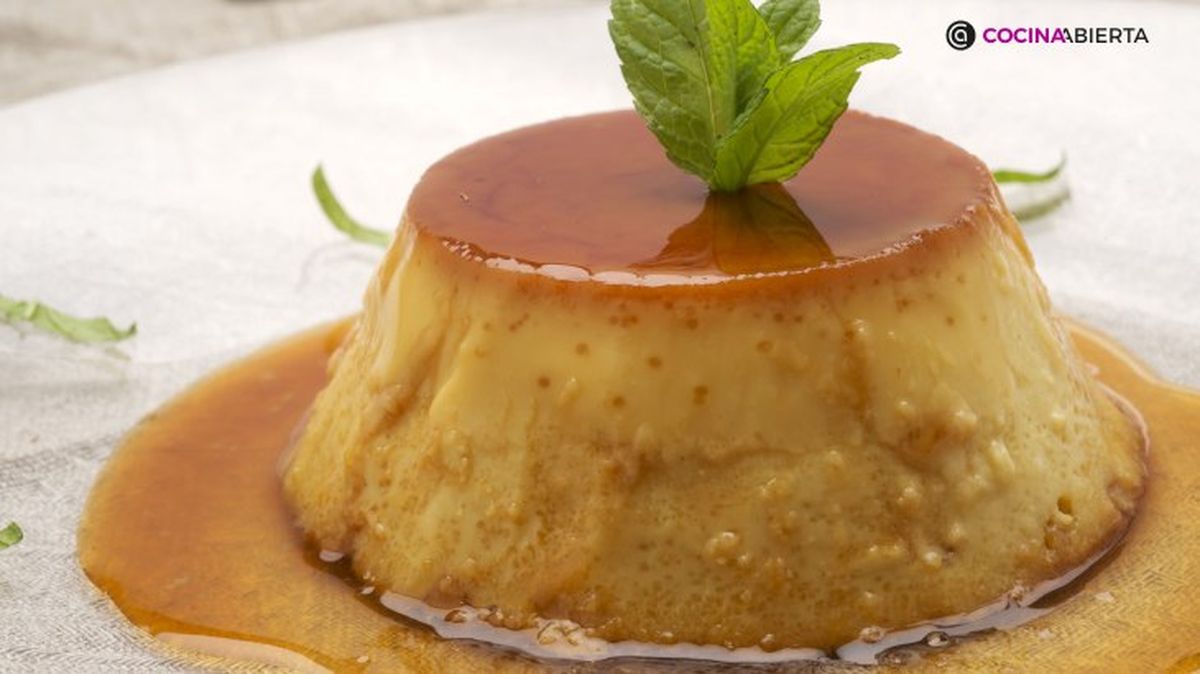 Flan de melocotón
