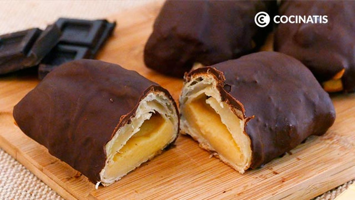 Receta de caÃ±as de chocolate y crema  paso 7