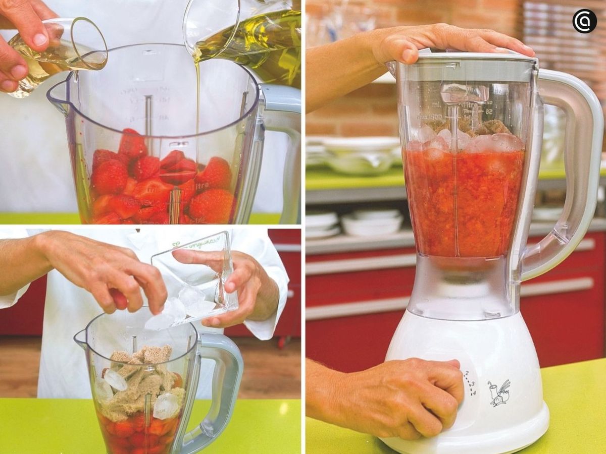Pon todos los ingredientes en el vaso batidor y tritura
