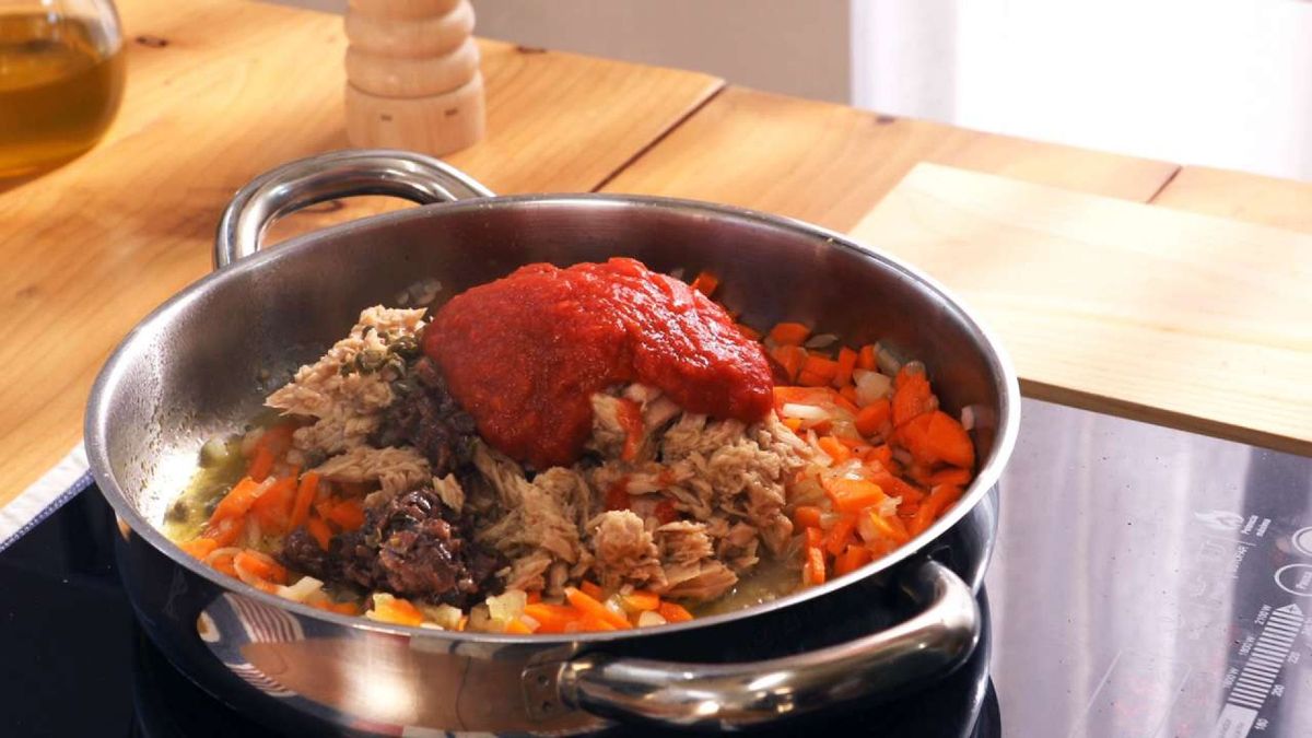 Calabacines rellenos de atún   Paso 6