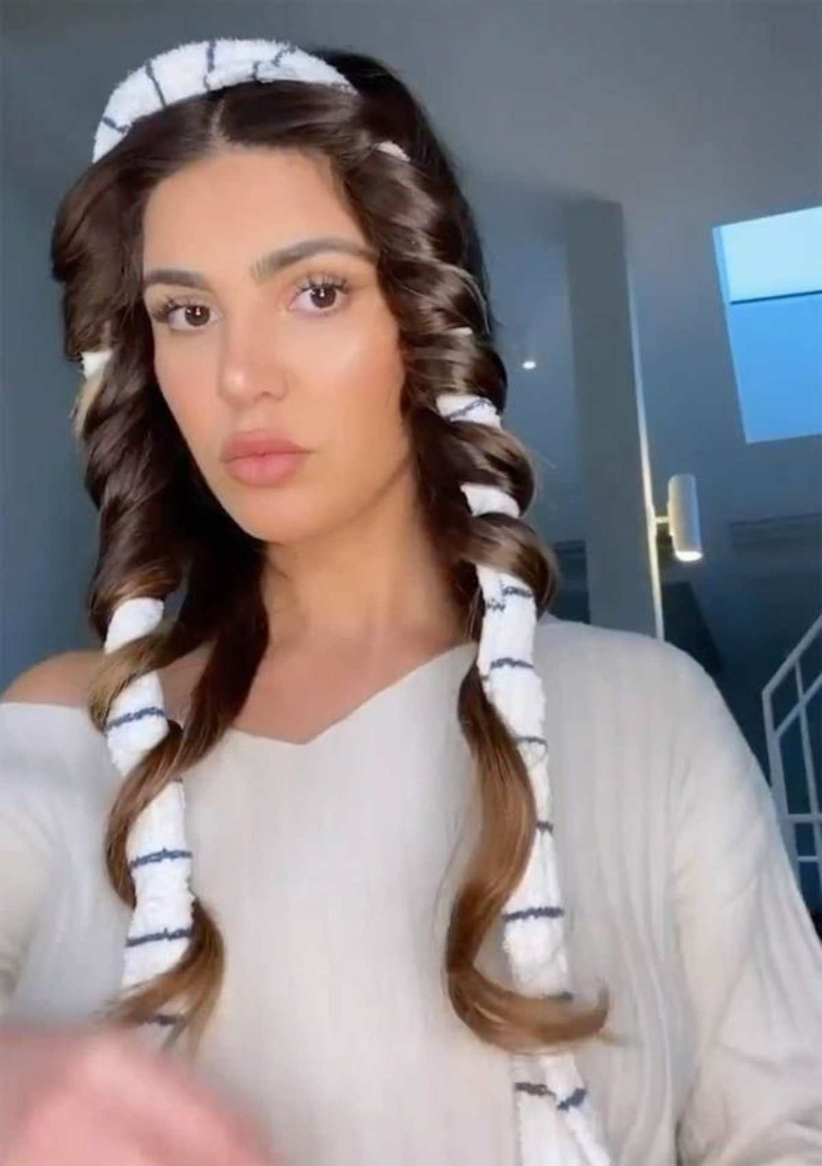 Ondas con calor con cuerda de albornoz