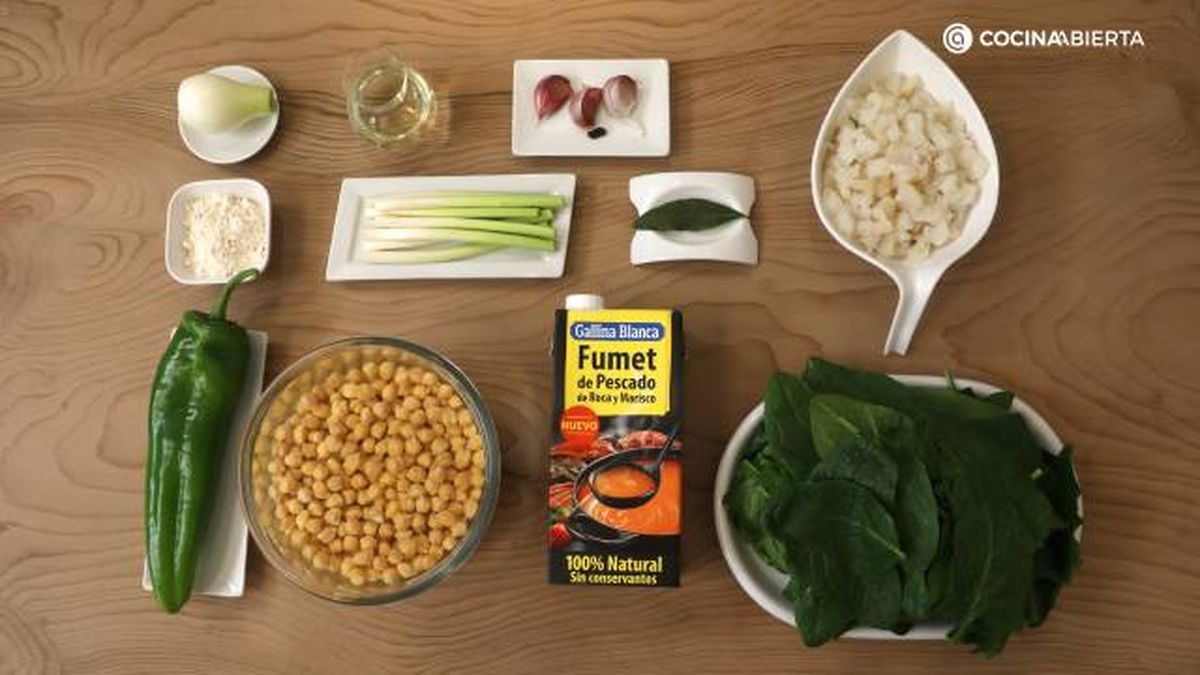 Gallina blanca potaje semana santa garbanzos bacalao espinacas ingredientes