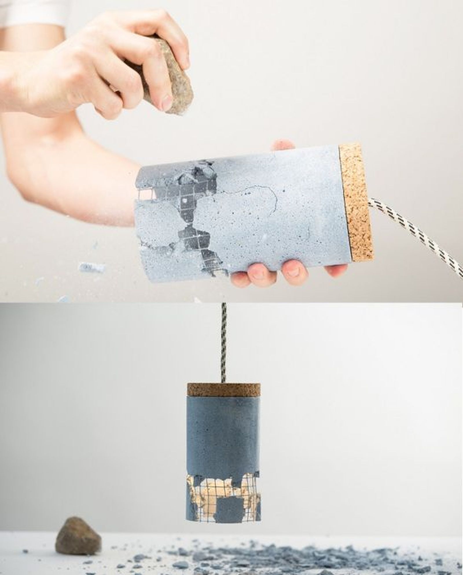 lampara de cemento diy efecto desgastado lampara de cemento diy efecto desgastado