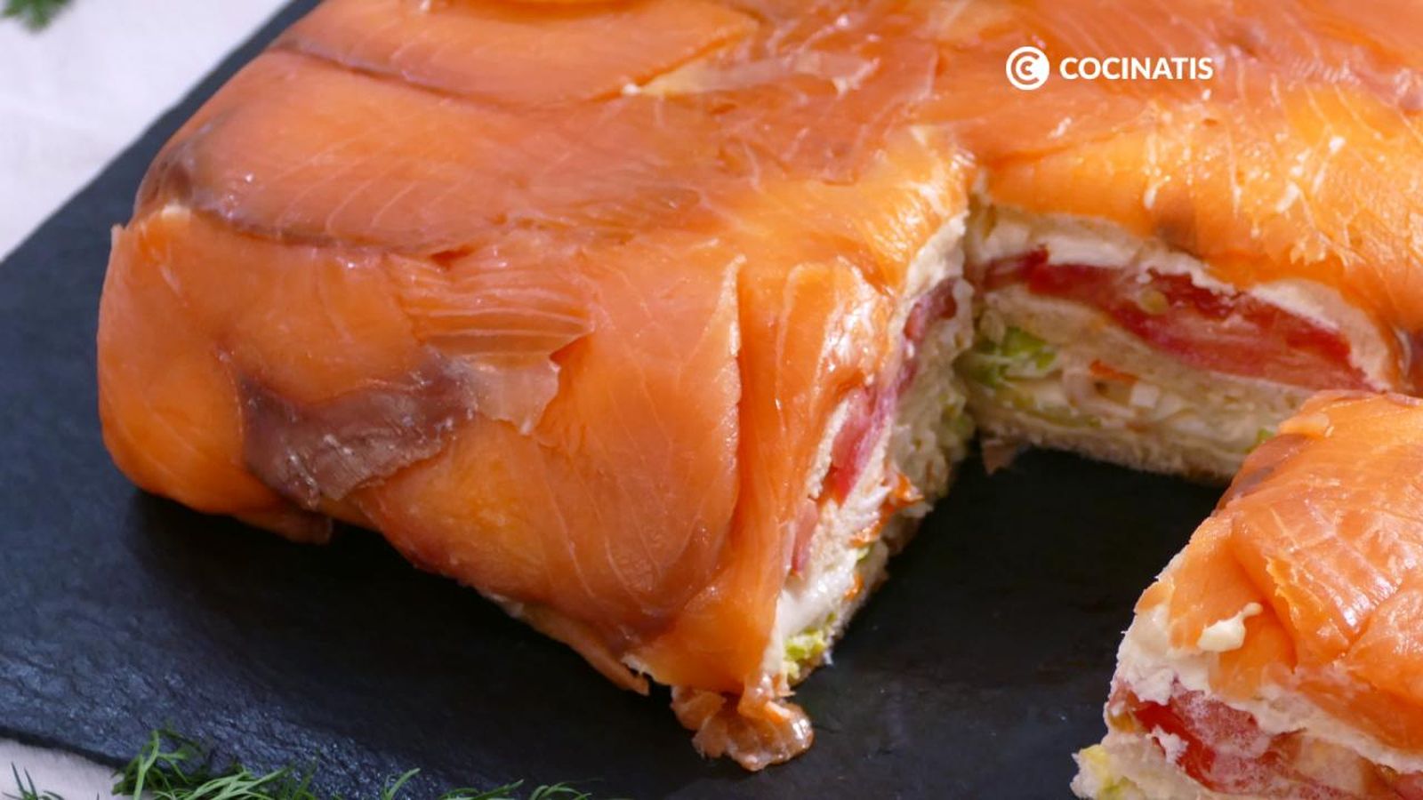 Pastel de salmón ahumado