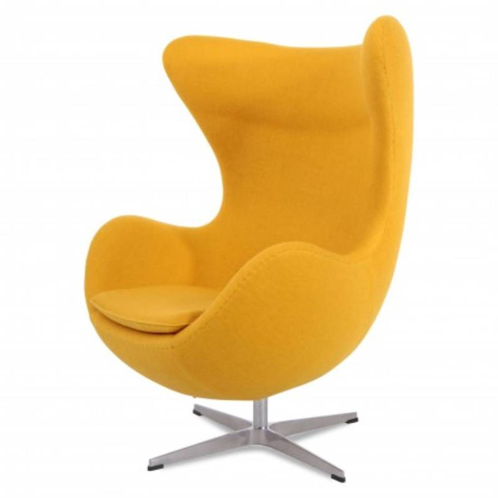 Silla Egg en cachemira de color amarillo.. Silla Egg en cachemira de color amarillo..