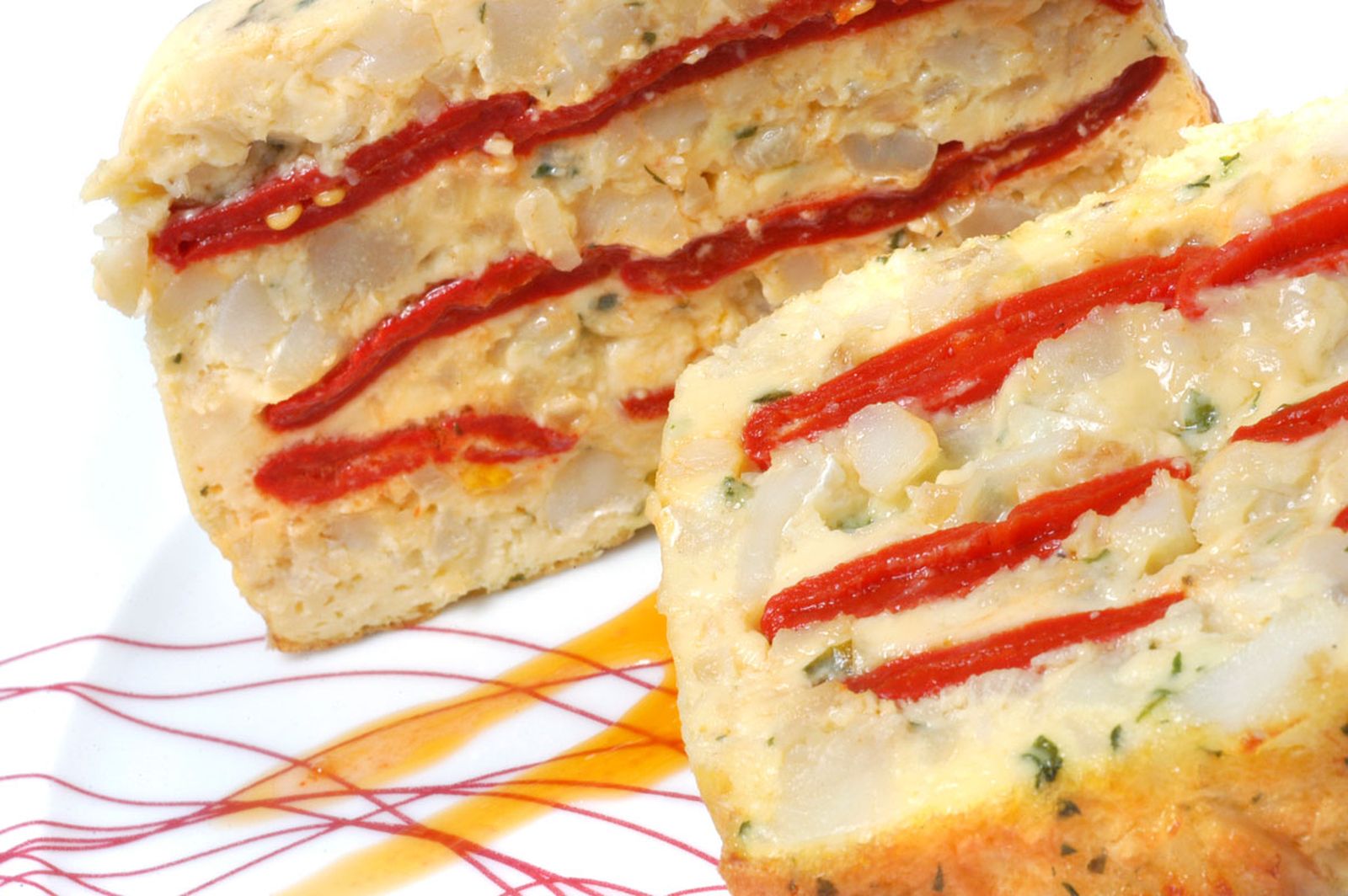 Pastel frío de bacalao y pimientos Pastel frío de bacalao y pimientos