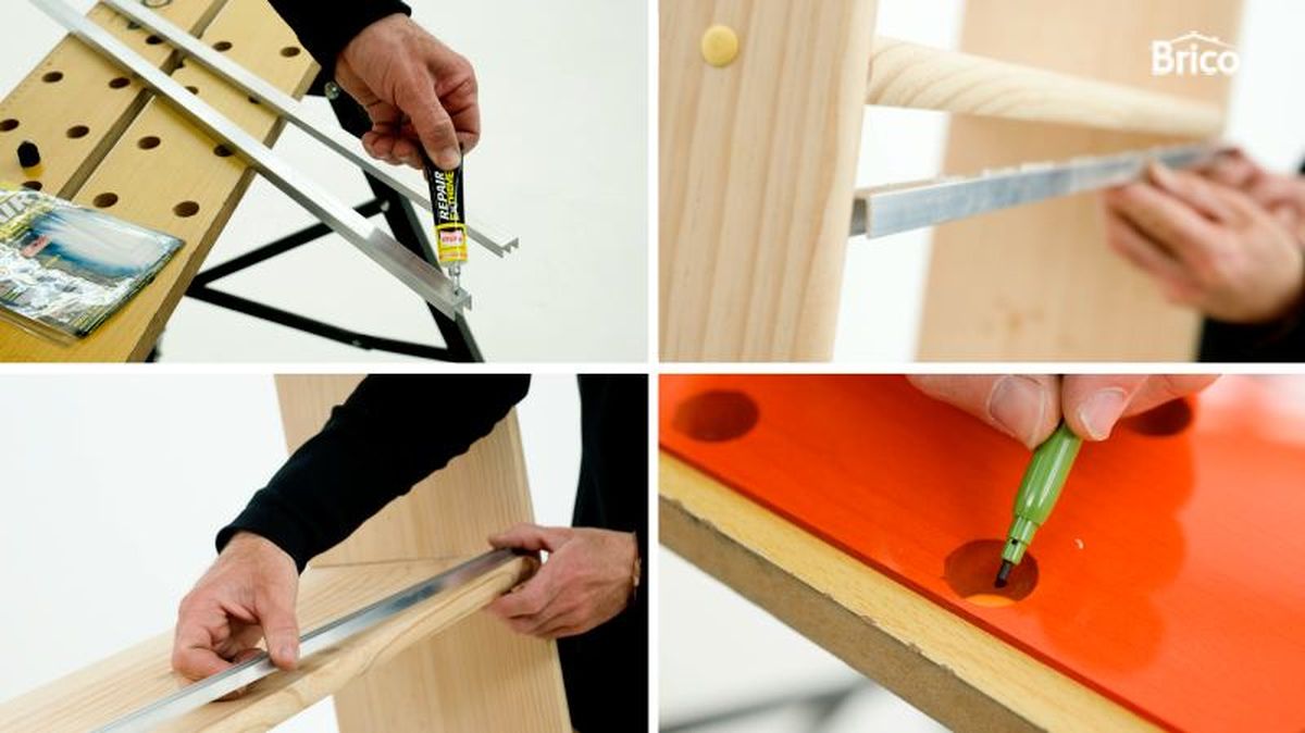 Fijar los raíles dentro del mueble