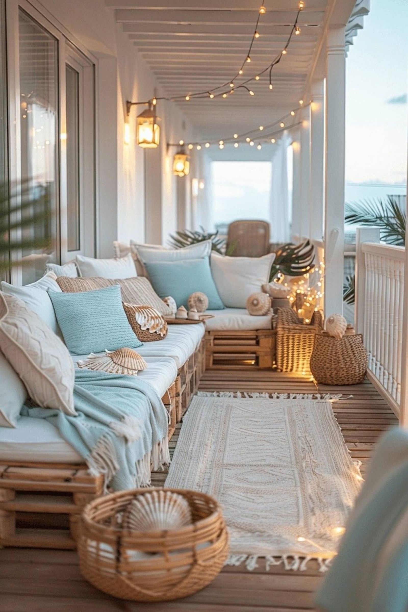 Terraza con decoración coastal. Terraza con decoración coastal.