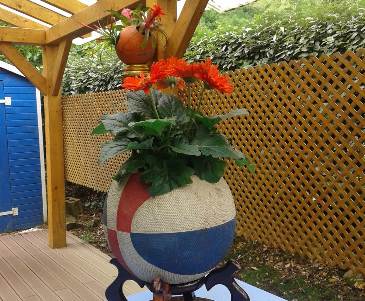 Hacer macetas con balones de baloncesto