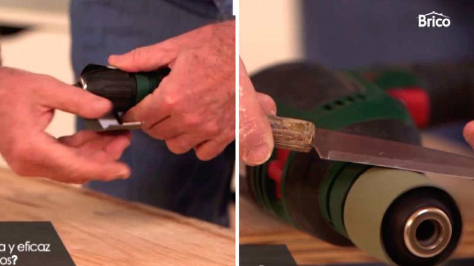 Pasos para afilar un cuchillo con el taladro / Foto hogarmania Pasos para afilar un cuchillo con el taladro / Foto hogarmania