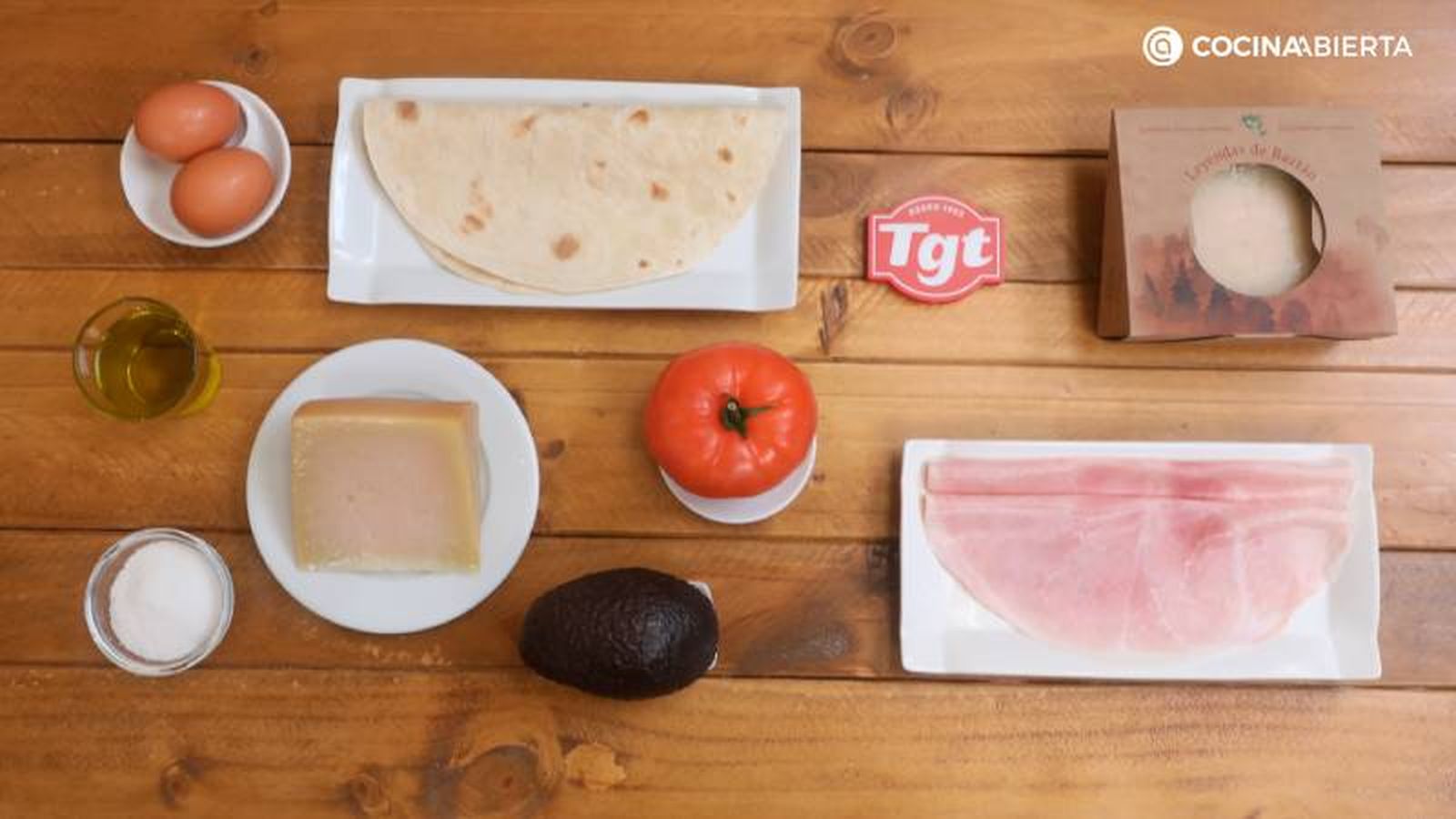 Ingredientes para hacer quesadillas de jamón y queso Ingredientes para hacer quesadillas de jamón y queso