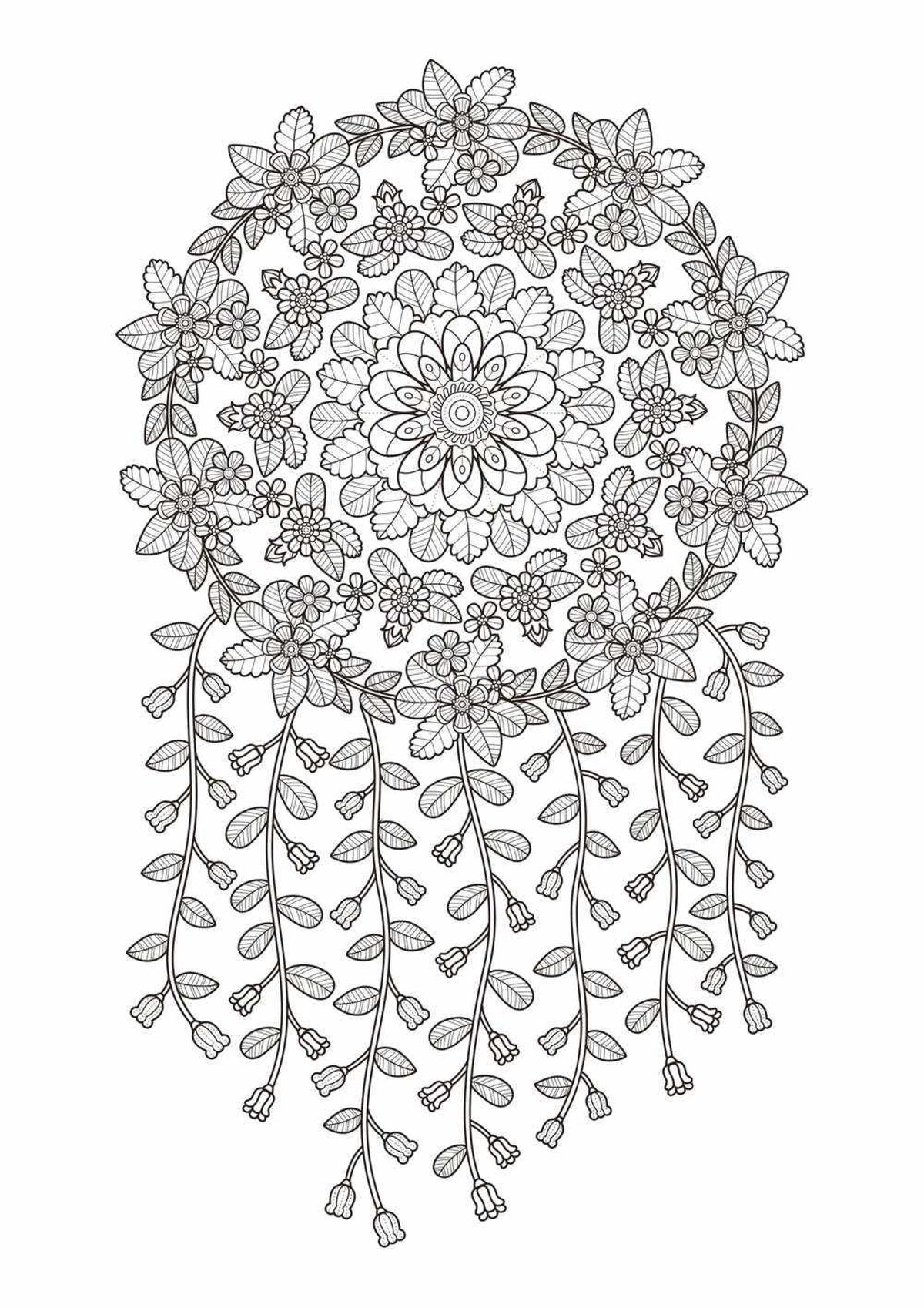 Atrapasueños para colorear, modelo 2.