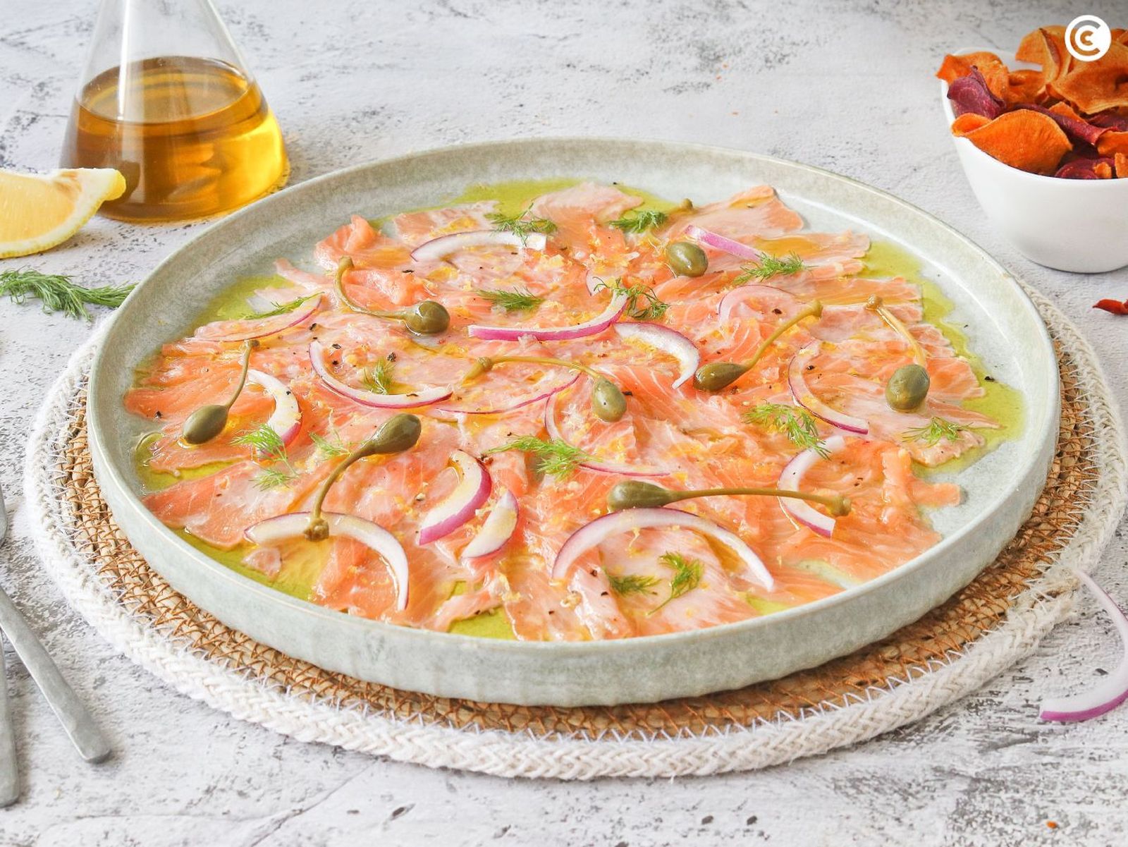 Carpaccio de salmón