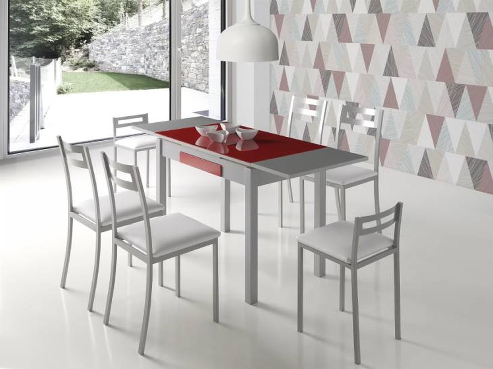 mesa cocina cristal rojo maisons du monde mesa cocina cristal rojo maisons du monde
