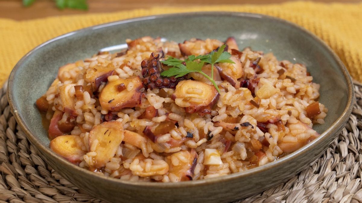Arroz meloso con pulpo