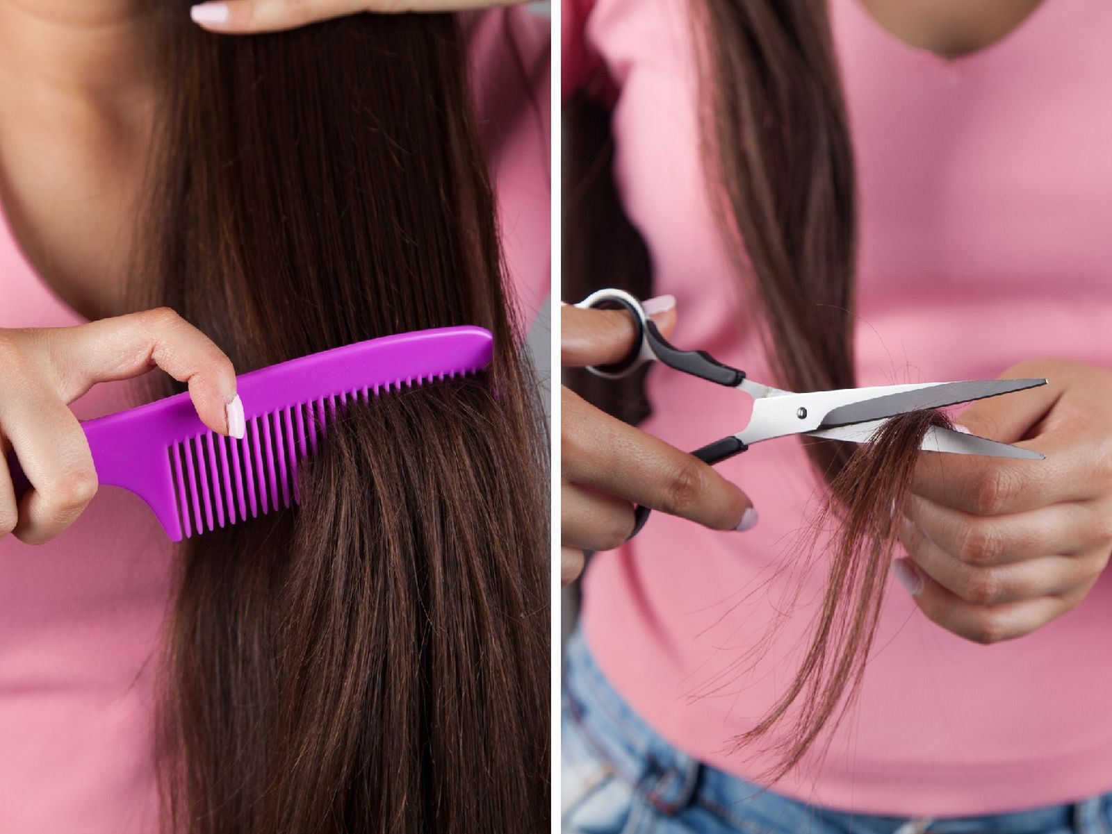 Lava, desenreda y reparte el cabello antes de cortar Lava, desenreda y reparte el cabello antes de cortar
