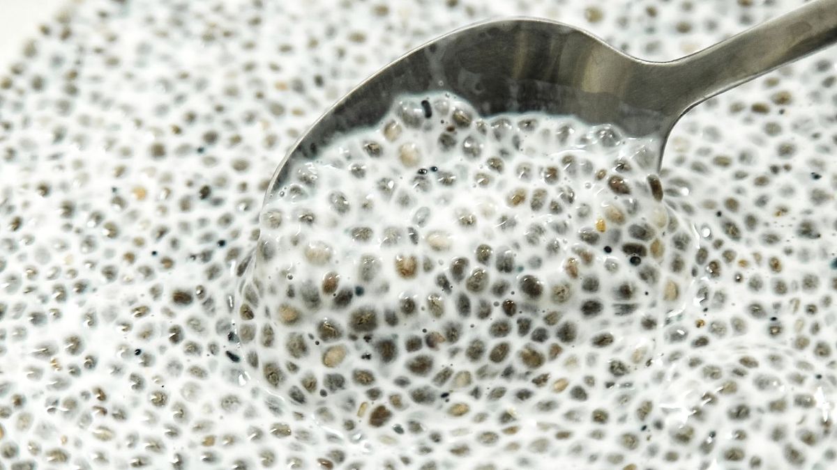 Semillas de chía hidratadas