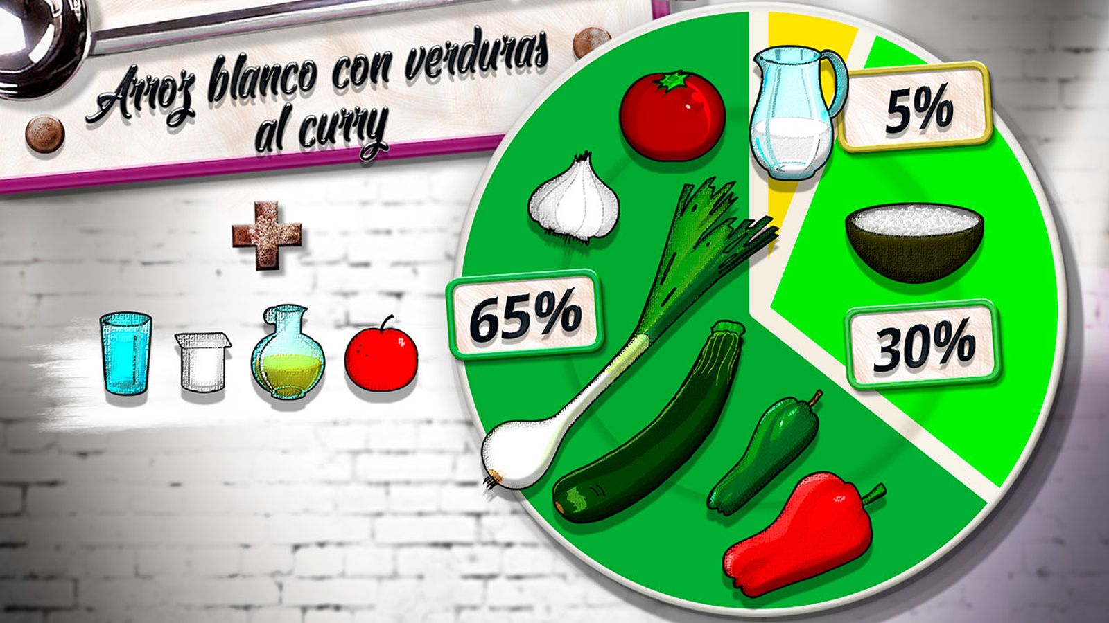 arroz verduras plato